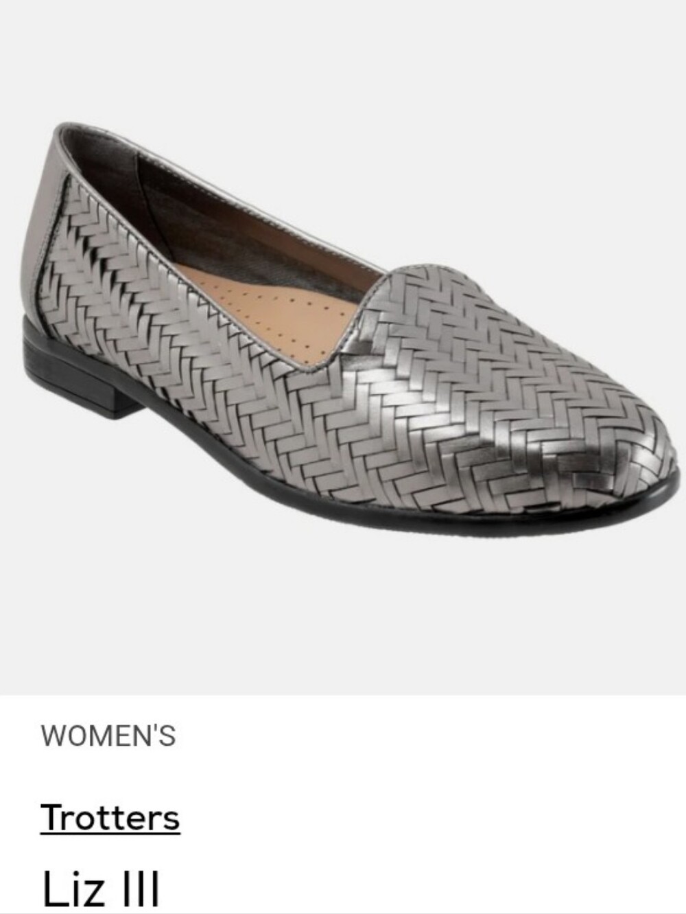 Trotters Liz III slip-on loafers in Pewter Style Number: T2131-033 Size 9m